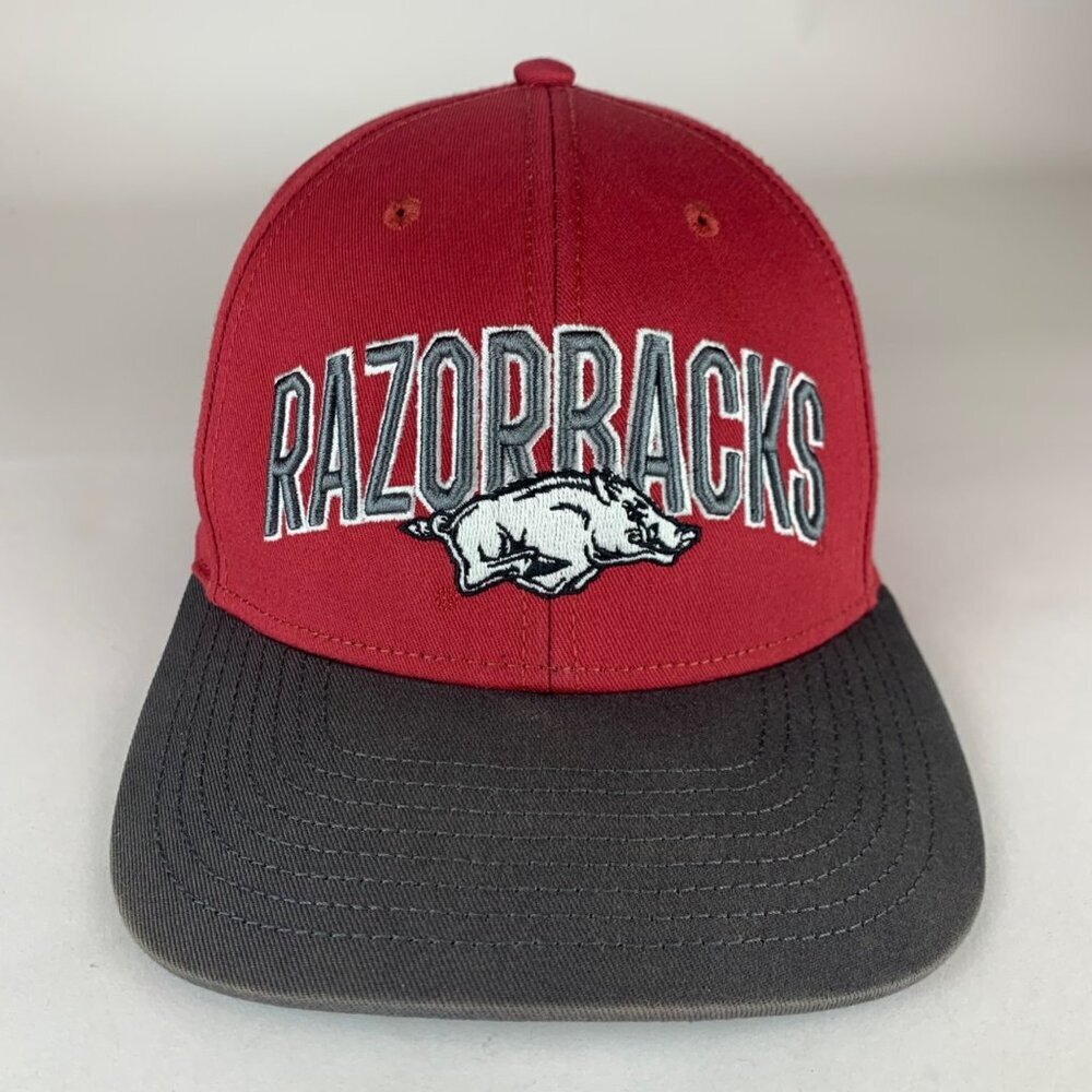 Arkansas Razorbacks NCAA Red Gray Captivating Snapback Hat - Picture 2 of 5